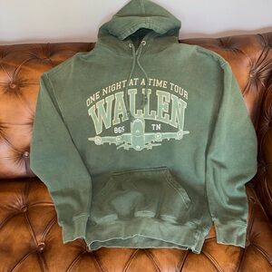 Morgan Wallen One Night At A Time Tour Green Hooded Sweatshirt